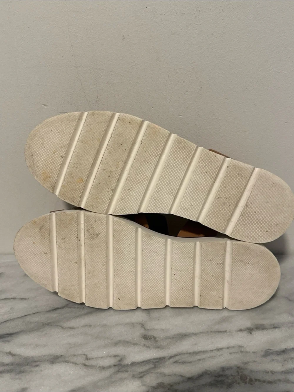 Anthropologie Women's Tan Leather Slingback Fisherman Sandals Sz 41